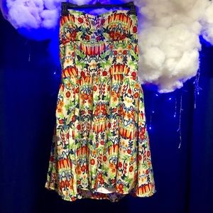 EUC Strapless Sharon Couture floral pattern dress